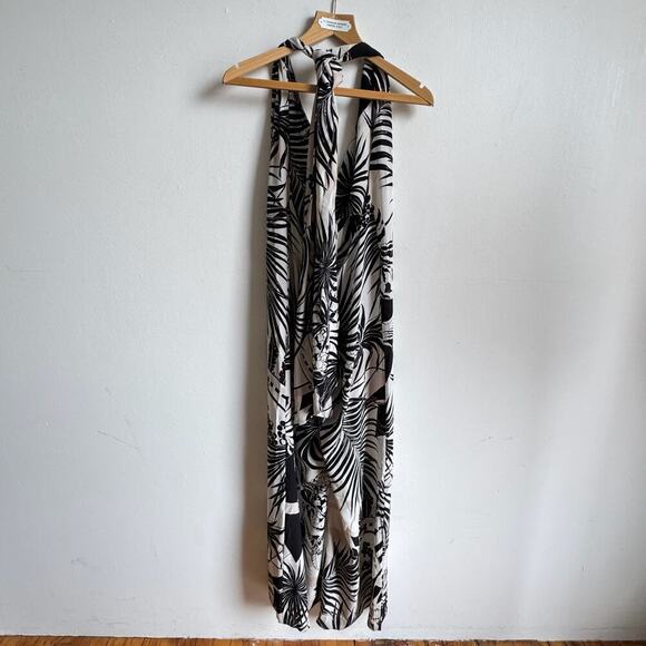 STELLA McCARTNEY Tropical Silk Halter Jumpsuit – Black/White/Pink - Picture 7 of 15